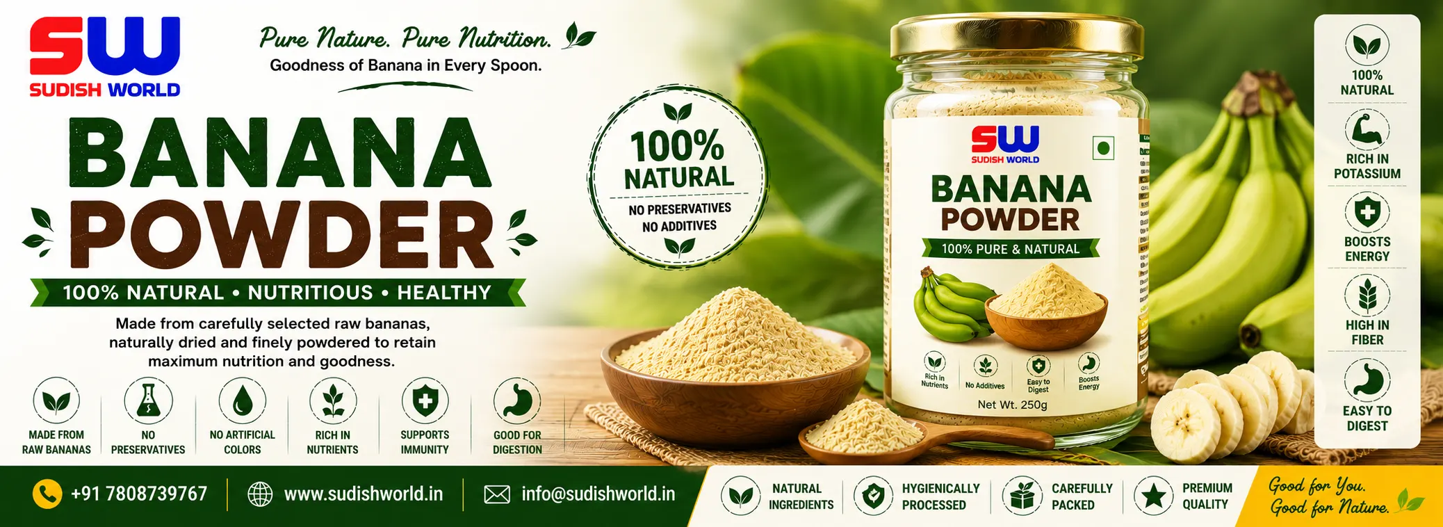 Banana powder product by Sudish World Solutions