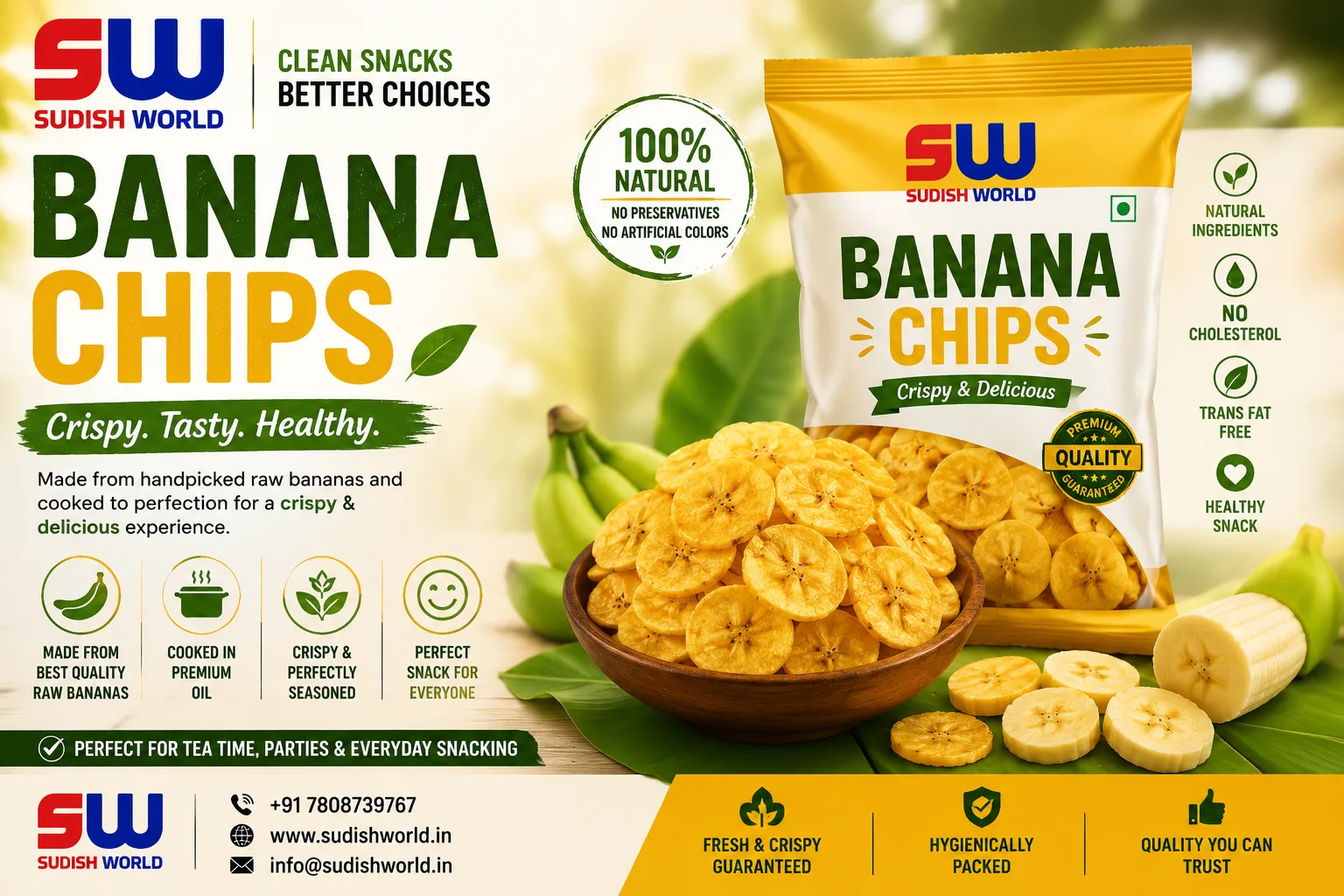 Banana chips packet by Sudish World Solutions