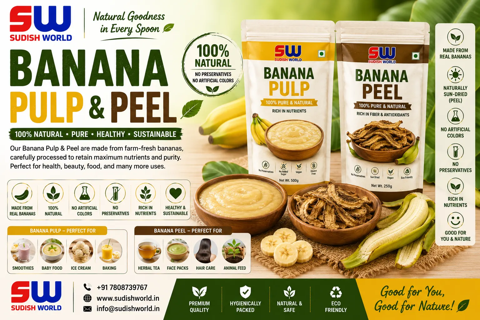 Banana pulp product by Sudish World Solutions